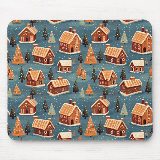 Schattigee peperkoek huizen en bomen muismat (Voorkant)