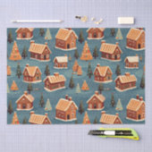 Schattigee peperkoek huizen en bomen tissuepapier (Craft)