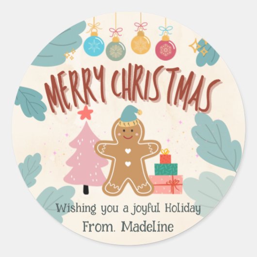 Schattigee peperkoek kerstvakantie Stickers (Voorkant)