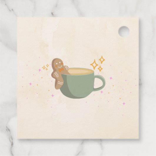 Schattigee peperkoek kerstvakantie Stickers Bedankjes Labels (Achterkant)