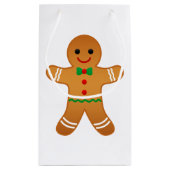 Schattigee peperkoek Man Christmas Gift Bag Klein Cadeauzakje (Achterkant)