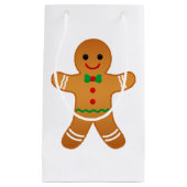 Schattigee peperkoek Man Christmas Gift Bag Klein Cadeauzakje (Voorkant)