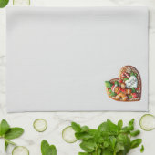 Schattigee peperkoek Man Hart Vrolijk Kerstfeest Theedoek (Gevouwen)