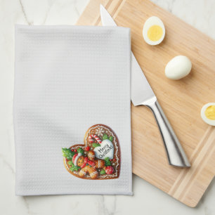 Schattigee peperkoek Man Hart Vrolijk Kerstfeest Theedoek