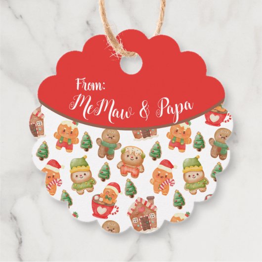 Schattigee peperkoek man koekjes kerstvakantie bedankjes labels (Achterkant)