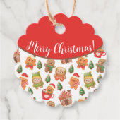 Schattigee peperkoek man koekjes kerstvakantie bedankjes labels (Voorkant)