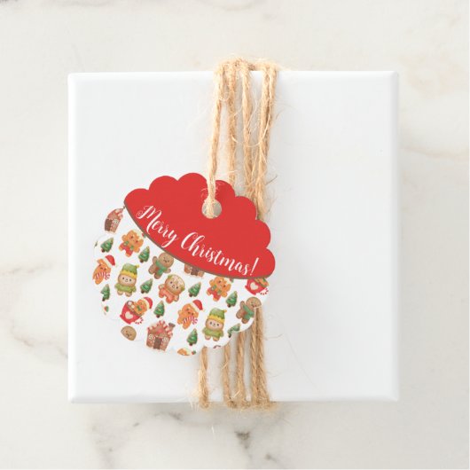 Schattigee peperkoek man koekjes kerstvakantie bedankjes labels (In situ)