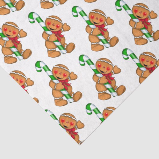 Schattigee peperkoek Man met Candy Cane Tissuepapier (Detail)