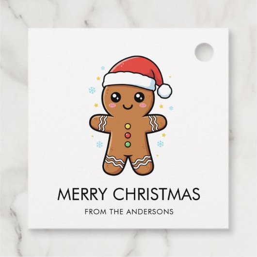 Schattigee peperkoek man met kerstmis bedankjes labels (Achterkant)