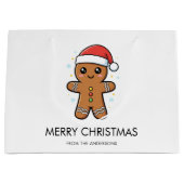 Schattigee peperkoek man met kerstmis groot cadeauzakje (Voorkant)