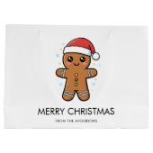 Schattigee peperkoek man met kerstmis groot cadeauzakje (Achterkant)