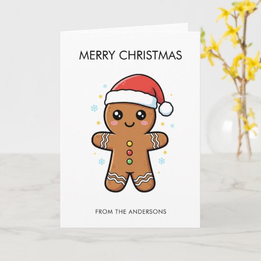 Schattigee peperkoek man met kerstmis kaart (Gele Bloem)