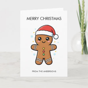 Schattigee peperkoek man met kerstmis kaart