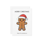 Schattigee peperkoek man met kerstmis kaart (Voorkant / Achterkant in situ)