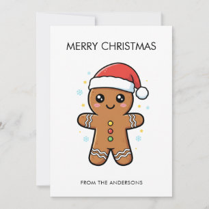 Schattigee peperkoek man met kerstmis kaart