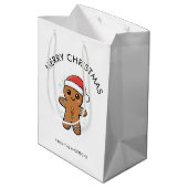 Schattigee peperkoek man met kerstmis medium cadeauzakje (Achterkant Gekanteld)