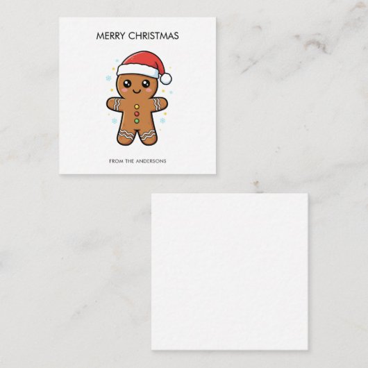 Schattigee peperkoek man met kerstmis notitiekaartje (Voorkant / Achterkant)