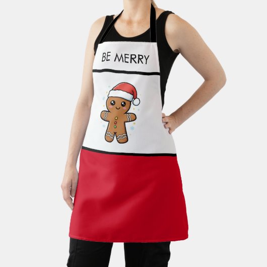 Schattigee peperkoek man met kerstmis schort (Insitu)