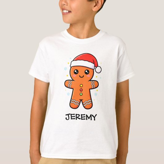 Schattigee peperkoek man met kerstmis t-shirt (Voorkant)