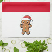 Schattigee peperkoek man met kerstmis theedoek (Gevouwen)