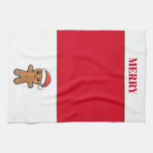 Schattigee peperkoek man met kerstmis theedoek (Horizontaal)