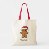 Schattigee peperkoek man met kerstmis tote bag (Achterkant)