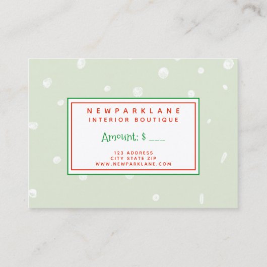 Schattigee peperkoek mannen - Kerstcadeaubon Visitekaartje (Achterkant)