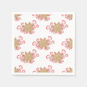 Schattigee peperkoek & pepermunt Snoep Kerst Servet (Voorkant)