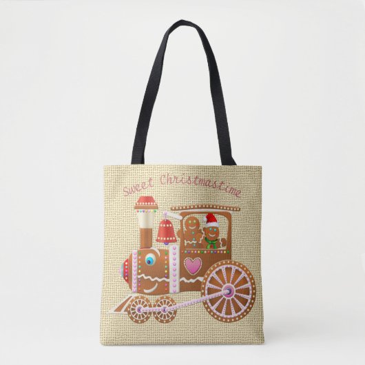Schattigee peperkoek trein en vliegtuig Cartoon Tote Bag (Voorkant)