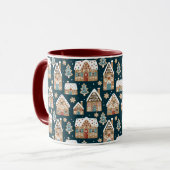 Schattigee peperkoekhuizen & koekjes Blue Christma Mok (Voorkant links)