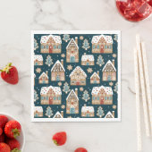 Schattigee peperkoekhuizen & koekjes Blue Christma Servet (Insitu)