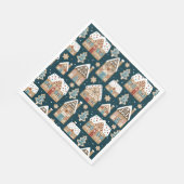 Schattigee peperkoekhuizen & koekjes Blue Christma Servet (Hoek)