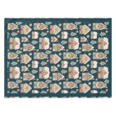 Schattigee peperkoekhuizen & koekjes Blue Christma Tafelkleed (Voorkant (Horizontaal))