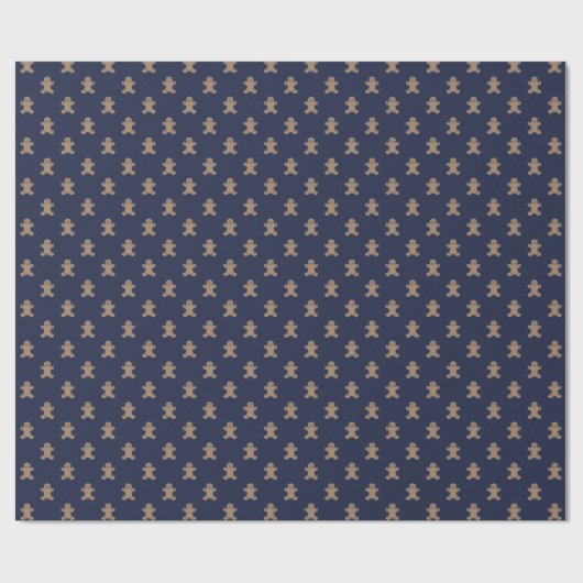 Schattigee peperkoekjes patroon marineblauw cadeaupapier (Vlak)