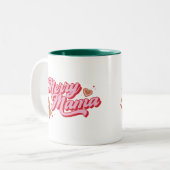 Schattigee peperkoekkoekje vrolijk mama kerst tweekleurige koffiemok (Voorkant links)