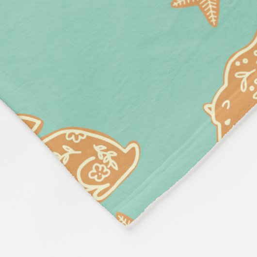 Schattigee peperkoekkoekjes op Mint Fleece Deken (Hoek)