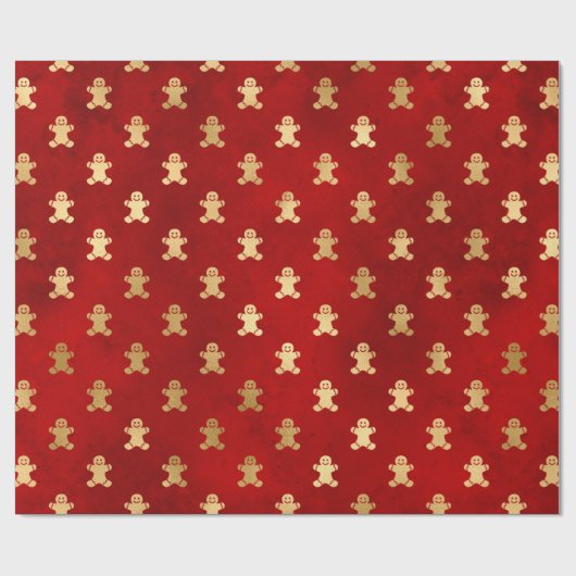 Schattigee peperkoekkoekjes patroon gouden folie r cadeaupapier (Vlak)