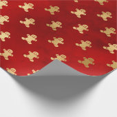 Schattigee peperkoekkoekjes patroon gouden folie r cadeaupapier (Hoek)