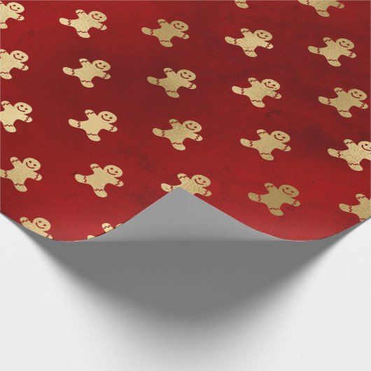 Schattigee peperkoekkoekjes patroon gouden folie r cadeaupapier (Hoek)