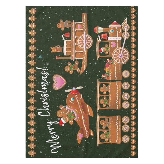 Schattigee peperkoekkoekjes vieren kerst tafelkleed (Voorkant)