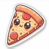 Schattigee Pepperoni Pizza op maat gesneden vinyl  Sticker (Voorkant)