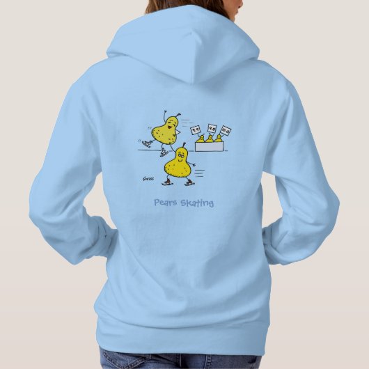 Schattigee Peren Paren Schaatsen Cartoon Vrouwen H Hoodie (Achterkant)