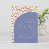 Schattigee Periwinkle Paarse Abstracte Dot Couples Kaart (Staand voorkant)