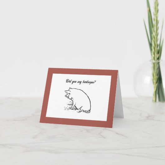 Schattigee Perky Pig Cartoon, Boerderij Dier Ink S Kaart (Voorkant)