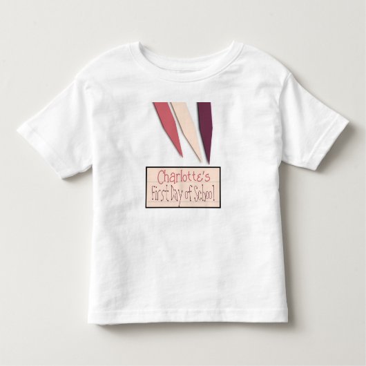 Schattigee personaliseerbare eerste schooldag kinder shirts (Voorkant)