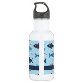 Schattigee personaliseerbare grappige haaien met p waterfles  (Achterkant)