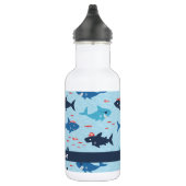 Schattigee personaliseerbare grappige haaien met p waterfles  (Rechts)