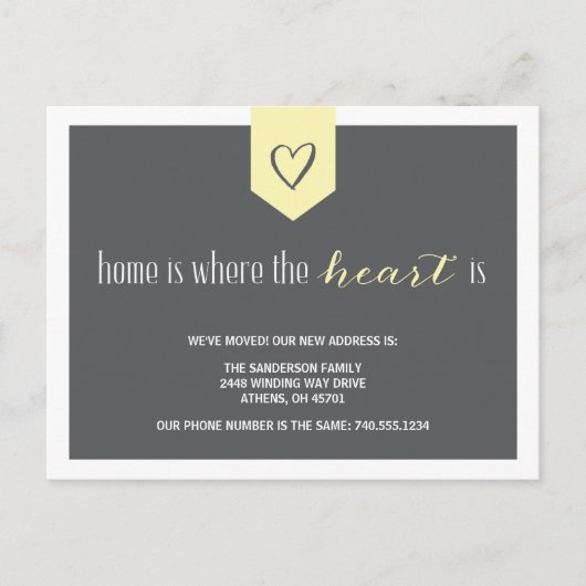 Schattigee persoonlijke adreswijziging aankondigingskaart (Voorkant)