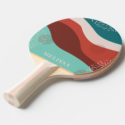 Schattigee persoonlijke retro tafeltennisbatje (Voorkant Gekanteld)