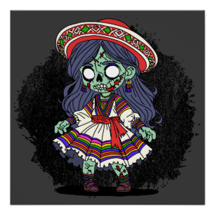 Schattigee Peruaanse zombie Perfect Poster
